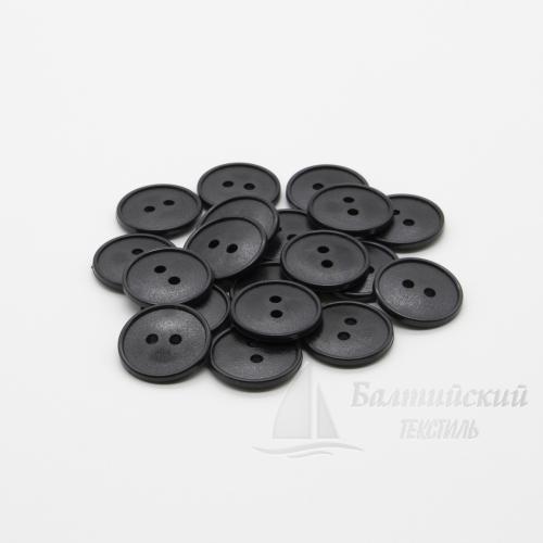 Пуговицы 20мм 2-х пр. черные (полистирол)