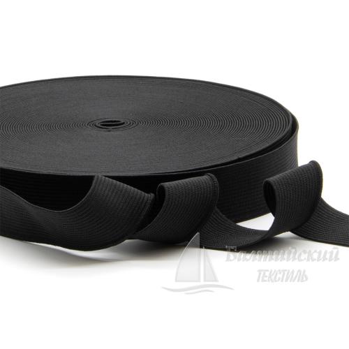 Резинка ткацкая 25мм черная БТ Резинка ткацкая 25мм черная БТ