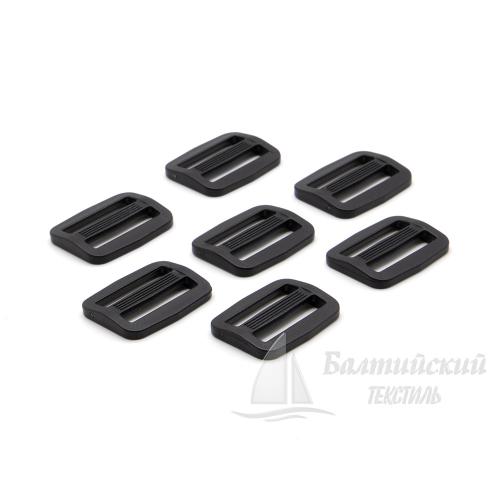 Пряжка 2 щели 30мм черная БТ (POM)