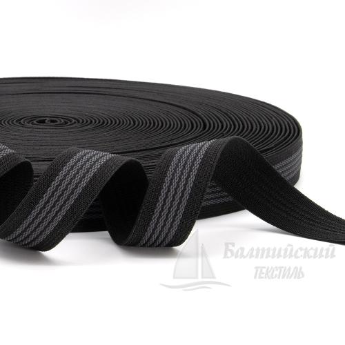 Резинка тканая 25мм с латексом черная БТ