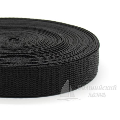 Тесьма стропольная 25мм черный БТ