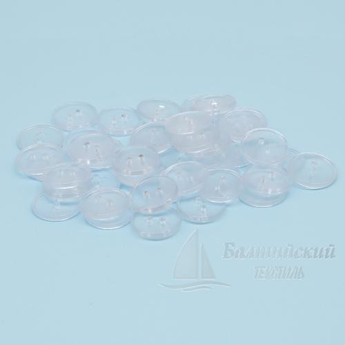 Пуговицы 17мм 2-х пр. прозрачные/цветные (полистирол)