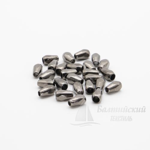 Наконечник цилиндр пластик черный никель (500/1000шт) БТ