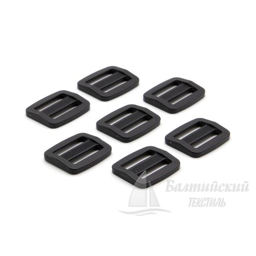 Пряжка 2 щели 20мм черная БТ (POM)