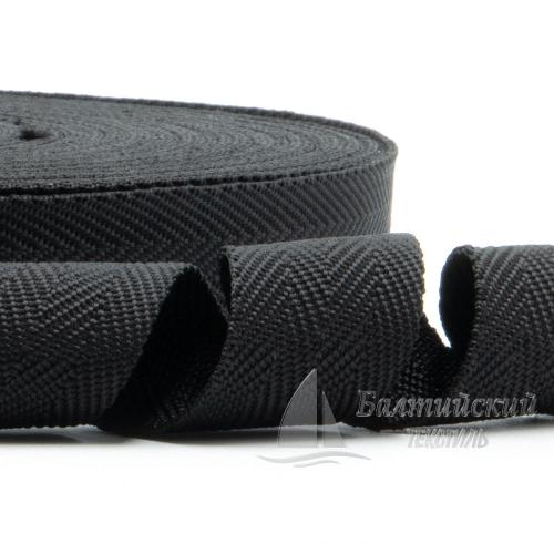 Тесьма стропольная 30мм 14г ёлочка черная