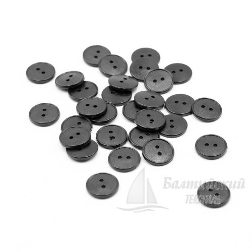 Пуговицы 17мм 2-х пр. черные (полистирол)