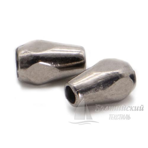 Наконечник цилиндр пластик черный никель (500/1000шт) БТ