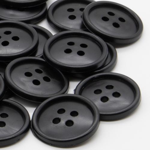 Пуговицы 20мм 4-х пр. черные (полистирол)