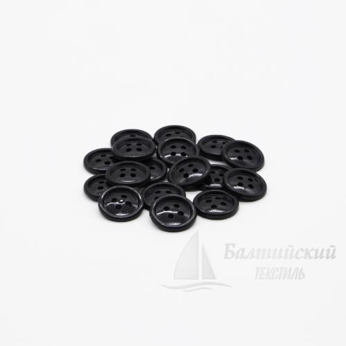 Пуговицы 17мм 4-х пр. черные (полистирол)