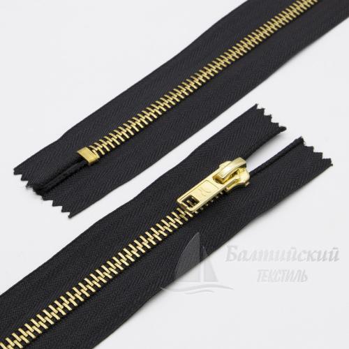 Молния металл неразъемная Т5 18см латунь черная Молния металл неразъемная Т5 18см латунь черная