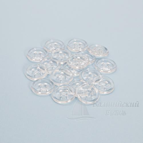 Пуговицы 17мм 4-х пр. прозрачные/цветные (полистирол)