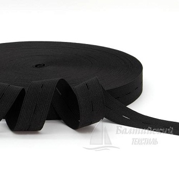 Резинка перфорированная 20мм черный БТ. Цена от 10,08 р. в Новосибирске