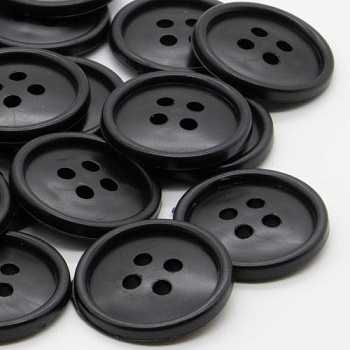 Пуговицы 20мм 4-х пр. черные (полистирол). Цена от 0,39 р. в Новосибирске