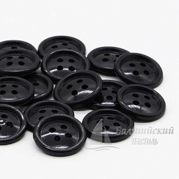 Пуговицы 17мм 4-х пр. черные (полистирол). Цена от 0,29 р. в Новосибирске